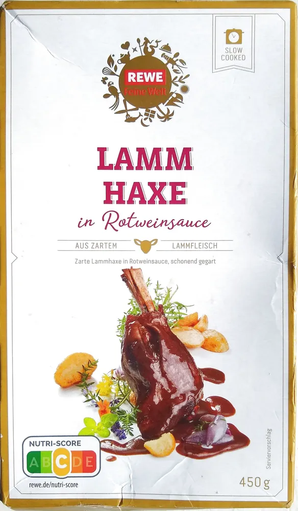 Lammhaxe in Rotweinsauce