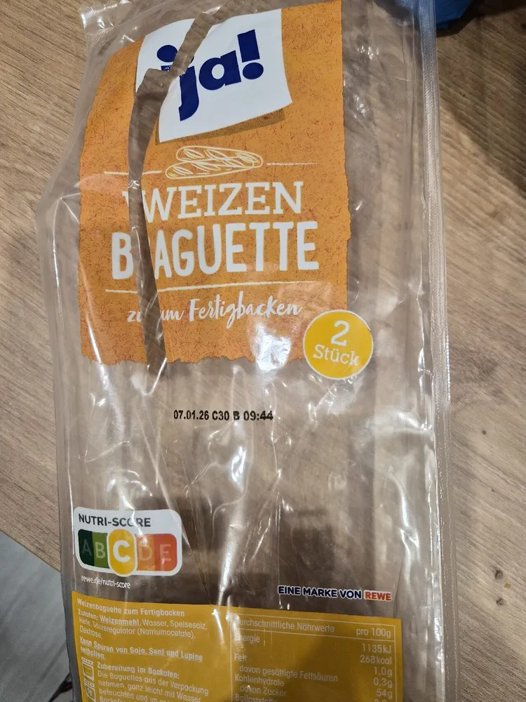 Weizen Baguette zum Fertigbacken
