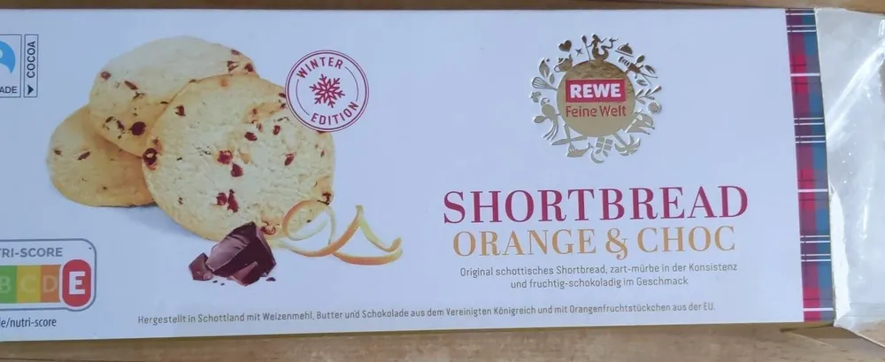 Shortbread orange and choc
