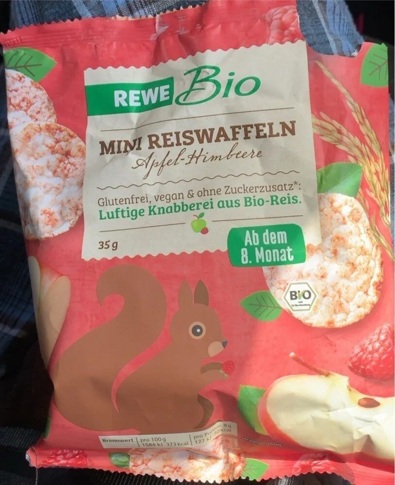 Mini Reiswaffeln apfel-Himbeere