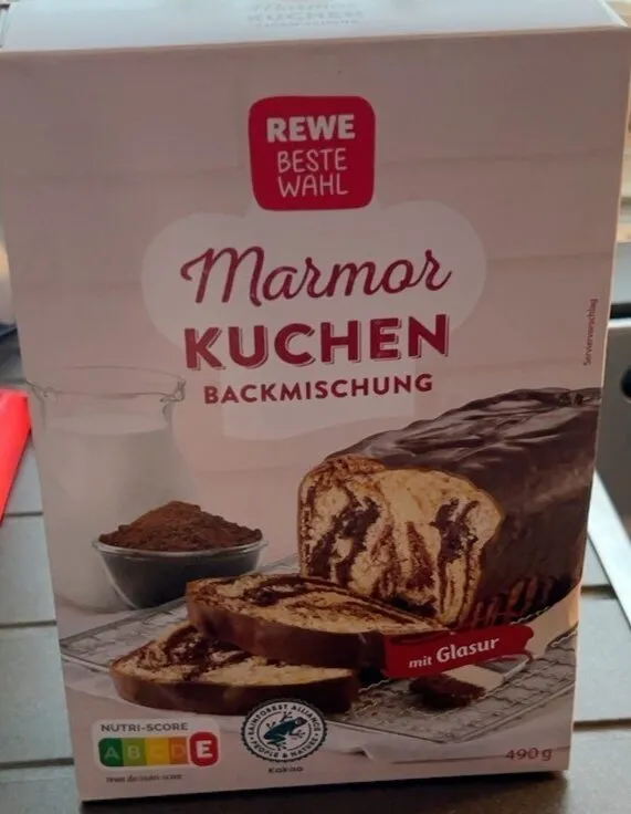 Marmor Kuchen Backmischung mit Glasur