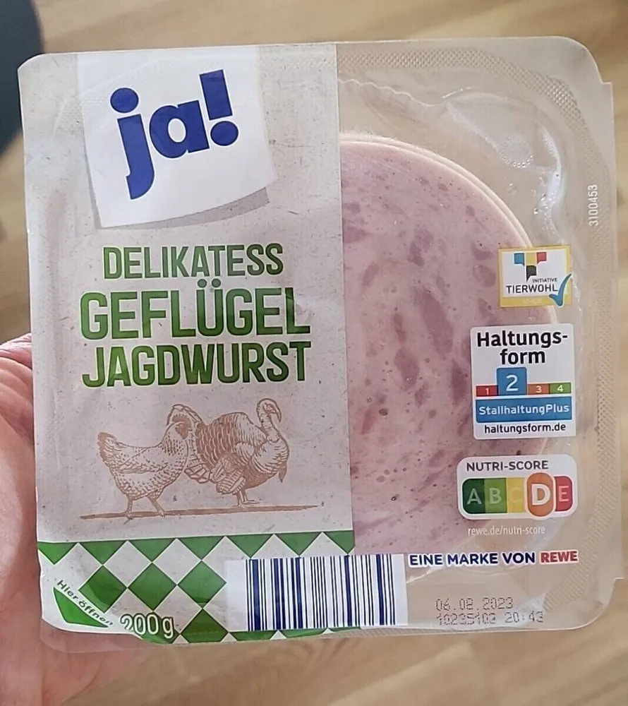 Delikatess Geflügel Jagdwurst