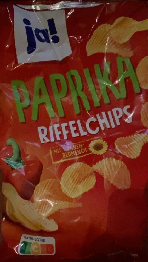 Paprika riffelchips mit sonnenblumenöl