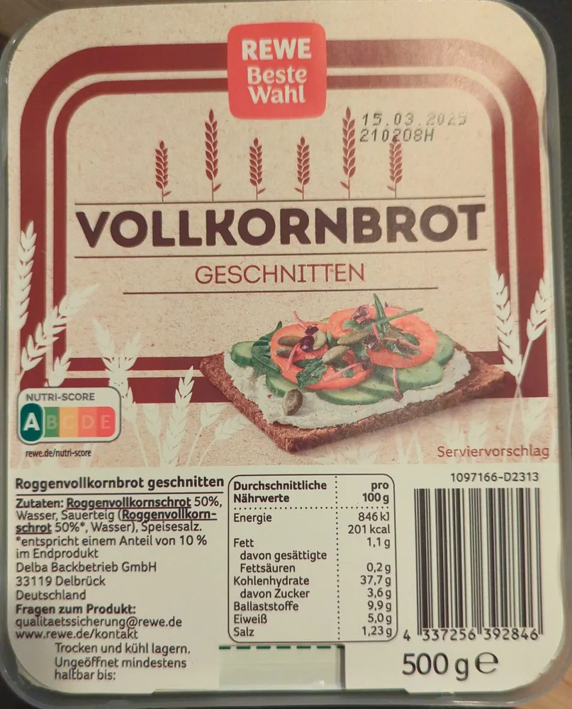 Vollkornbrot (geschnitten)
