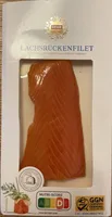 Geräuchertes Lachsrückenfilet, mit Buchenholz geräuchert, von Hand gesalzen