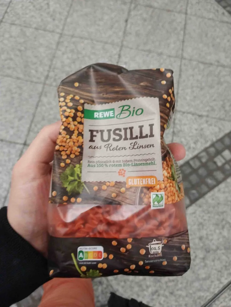 Fusilli aus Roten Linsem