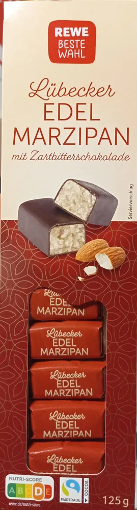 Lübecker Edelmarzipan mit Zartbitterschokolade