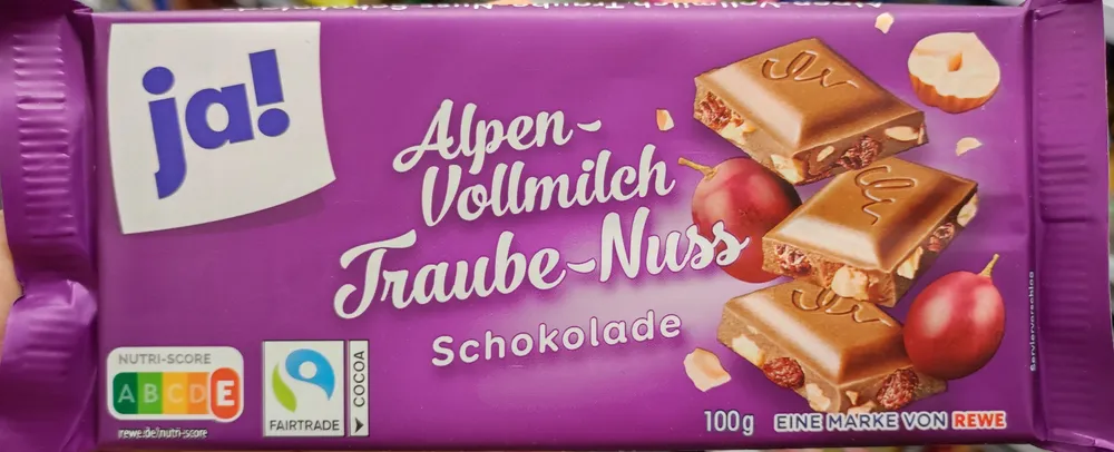 Traube-Nuss-Schokolade