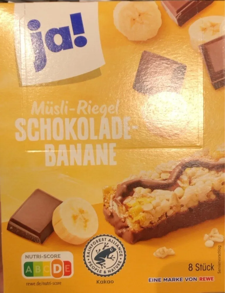 Müsli-Riegel Schokolade-Banane