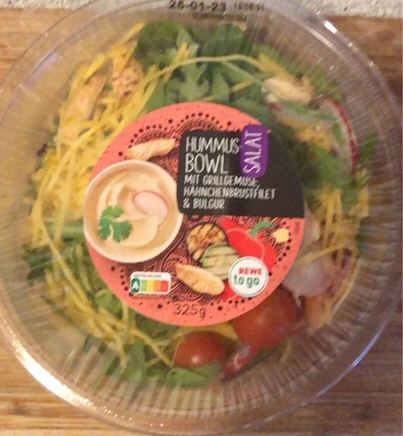 Hummus-Bowl Salat mit Hähnchen
