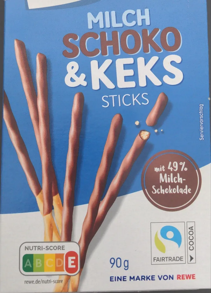 Milchschokolade & Keks Sticks