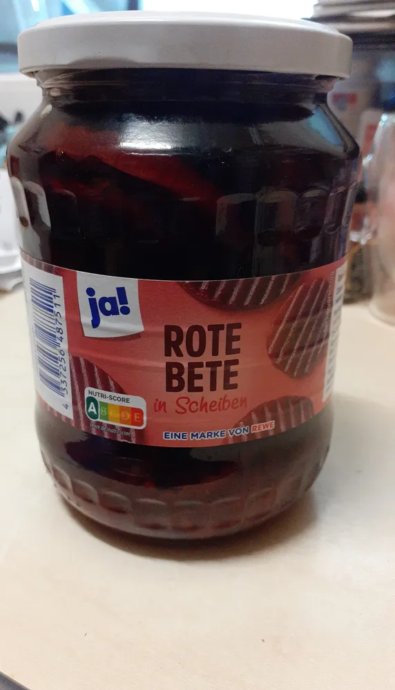 Glas Rote Bete in Scheiben