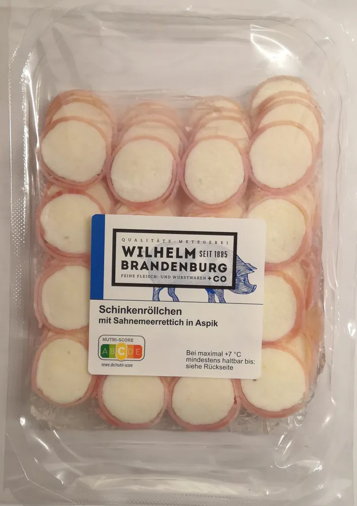 Schinkenröllchen mit Sahnemeerrettich