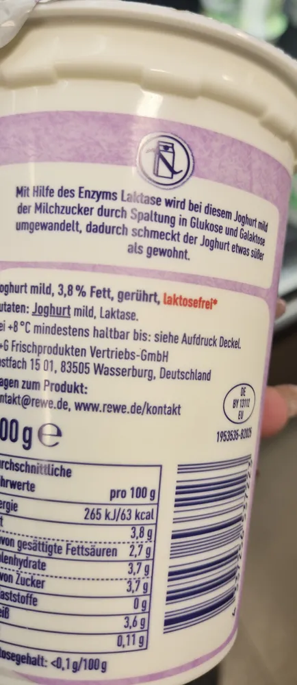 JOGHURT MILD LAKTOSEFREI 3,8% FETT