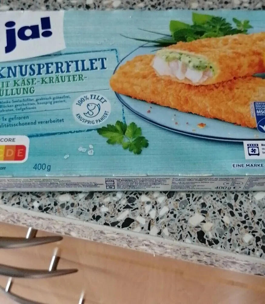 Ja Knusperfilet mit Käse Kräuter Füllung