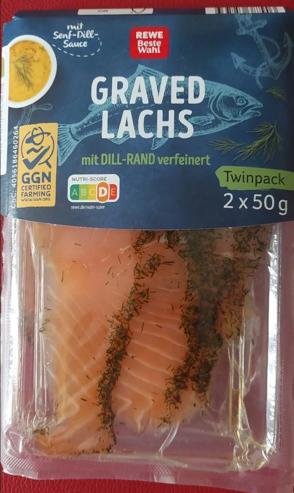 Graved Lachs mit Dill-Rand
