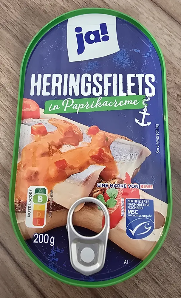 Heringsfilets in Paprikacreme