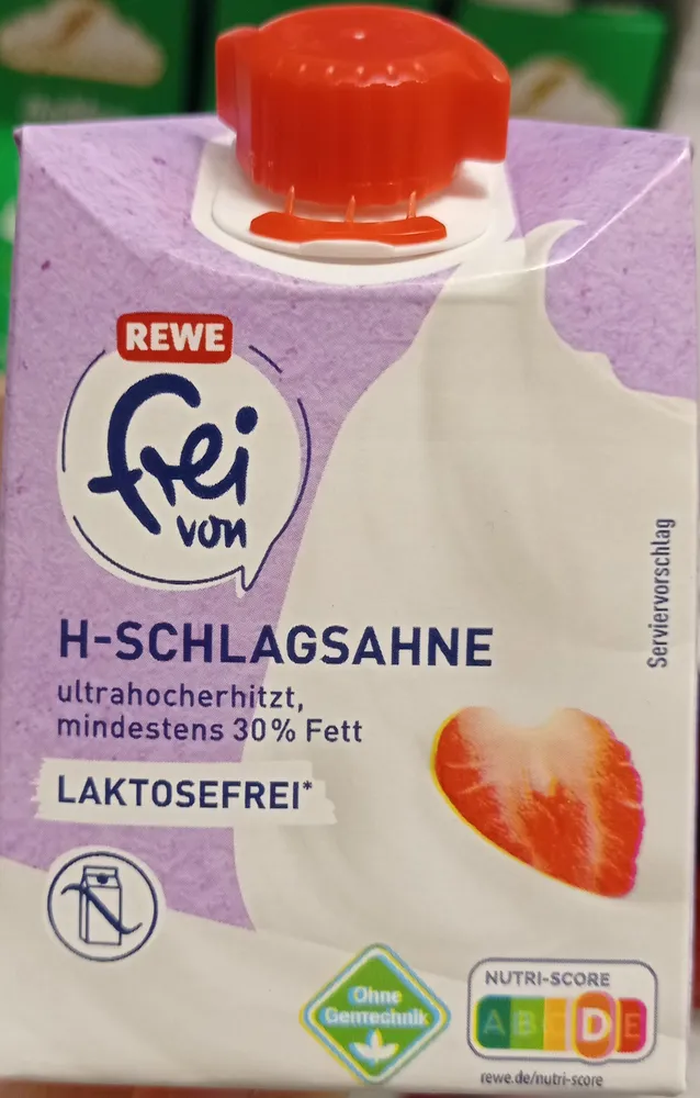 H-Schlagsahne laktosefrei, 30 % Fett