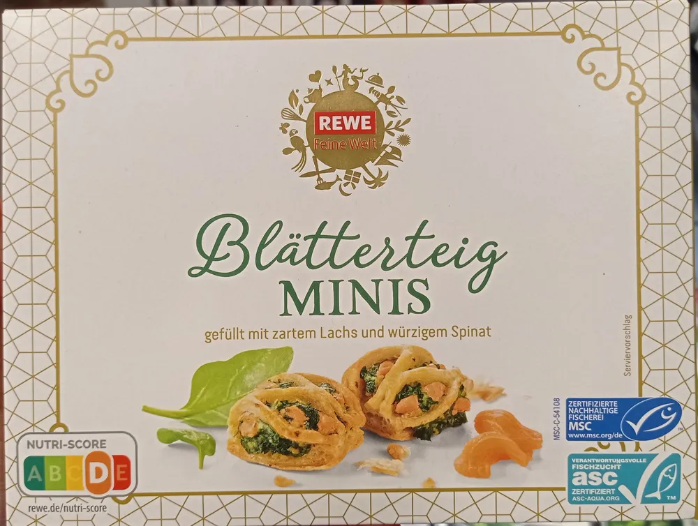 Blätterteig minis Lachs und Spinat