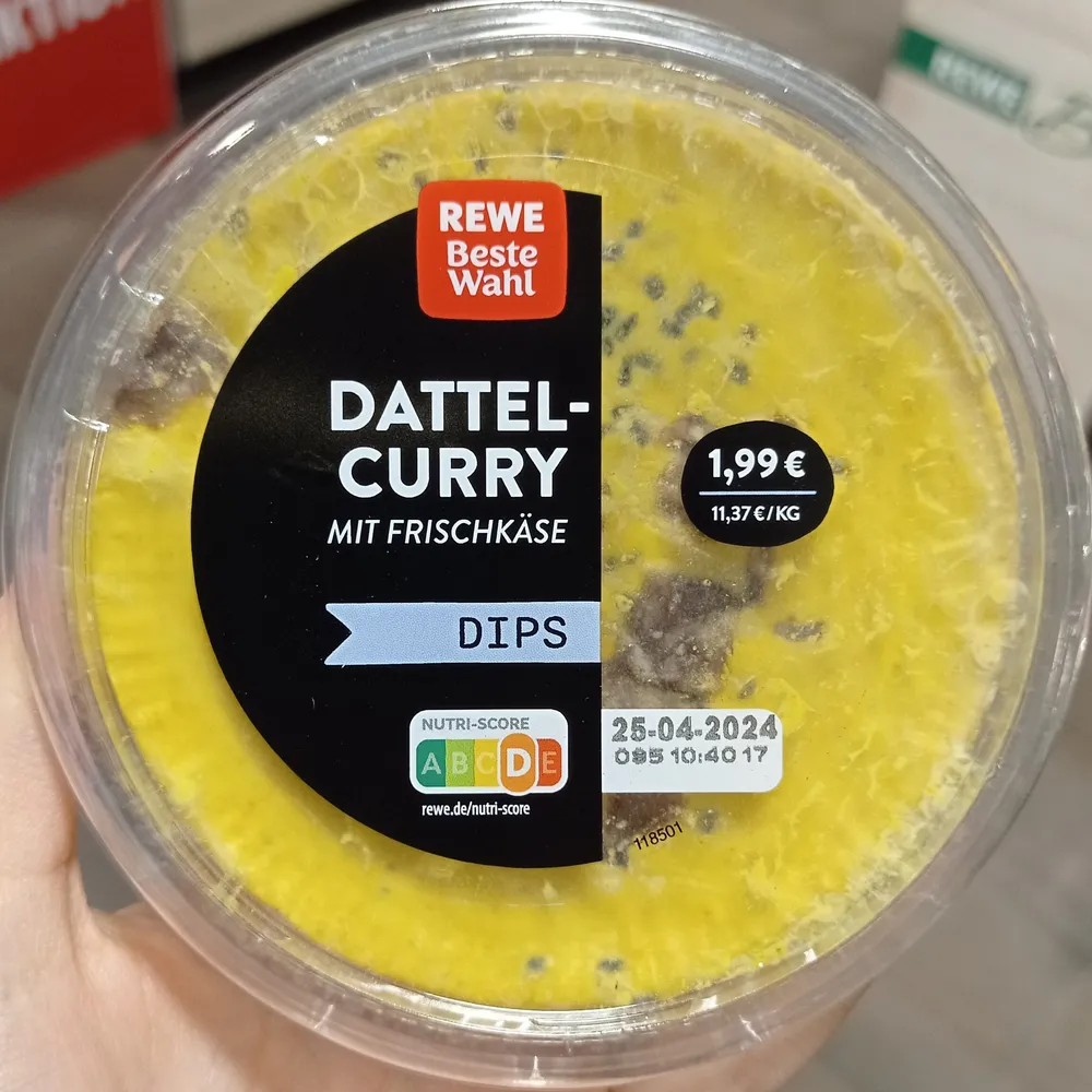 Dattel Curry mit Frischkäse