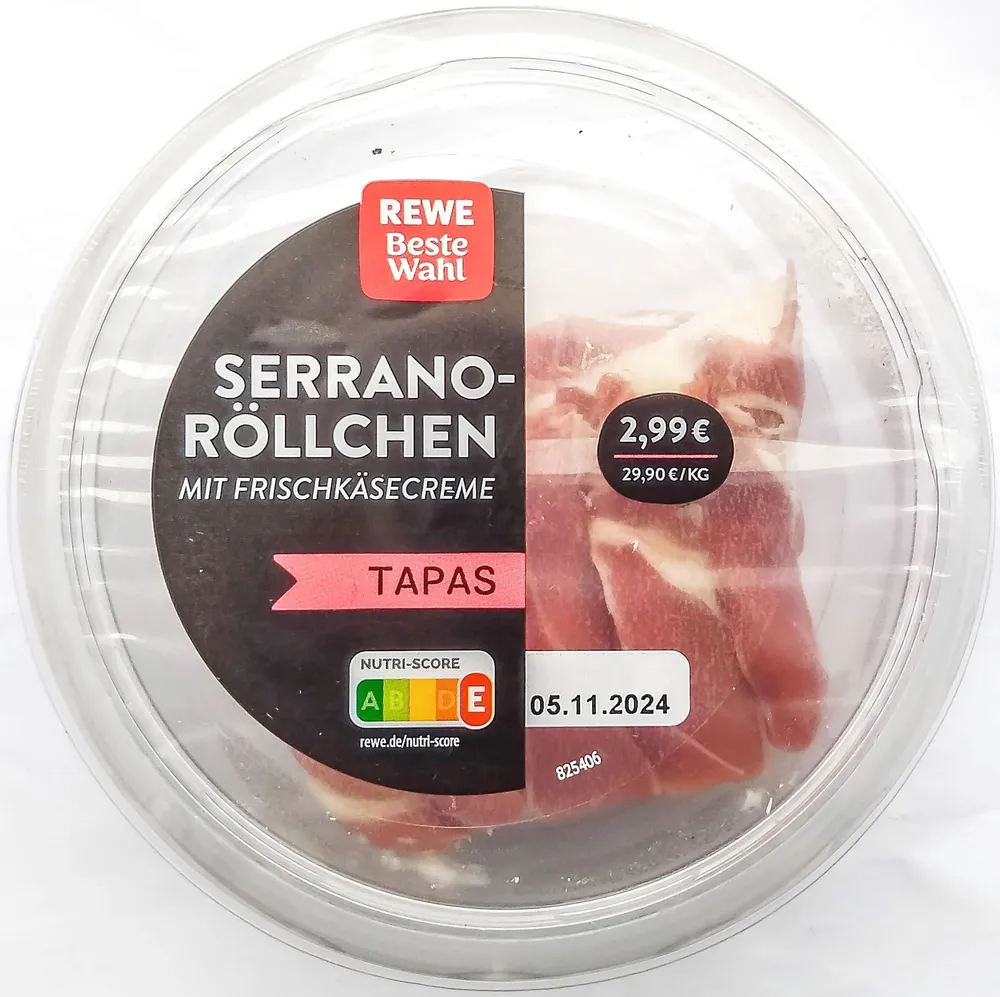 Serrano-Röllchen mit Frischkäsecreme