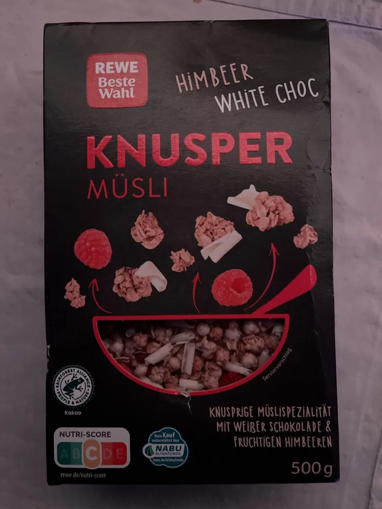 Knusper Müsli Himbeer White Choc