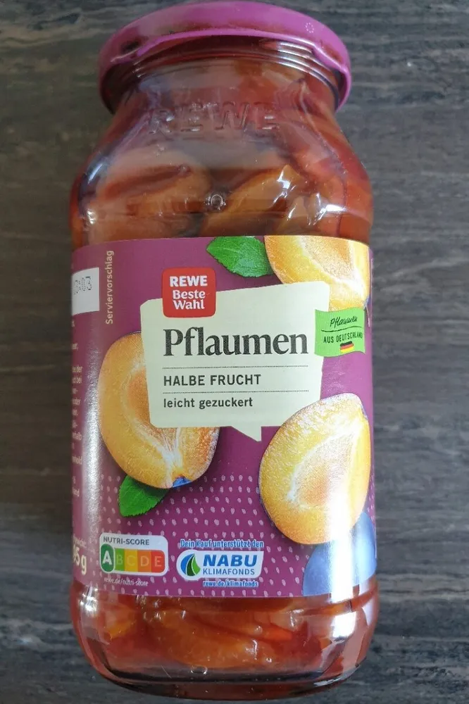 Pflaume, halbe Frucht, leicht gezuckert