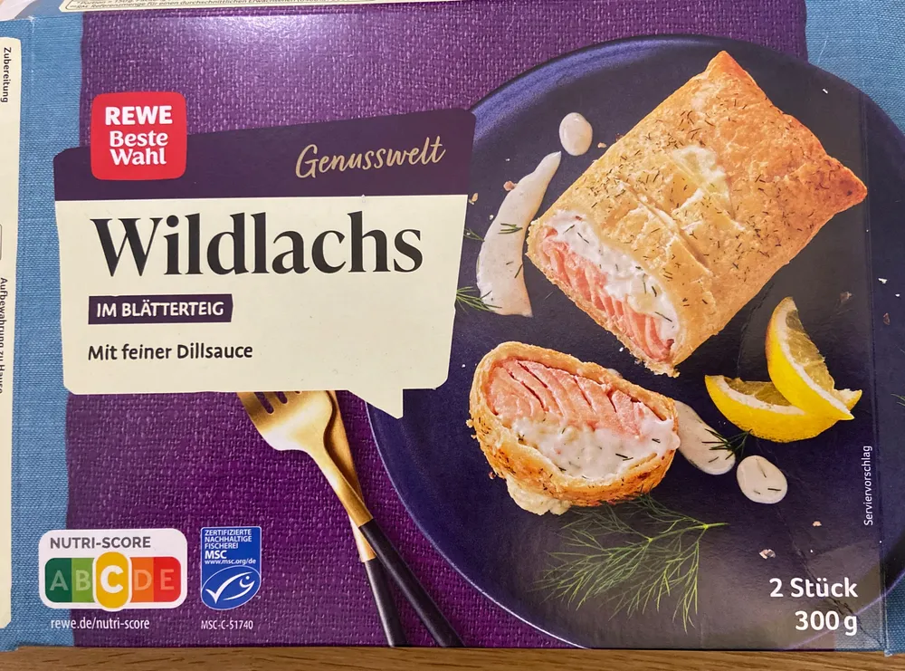 Wildlachs im Blätterteig