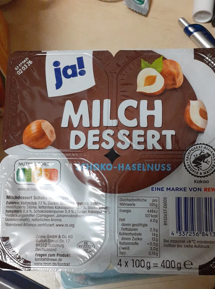 Milch Dessert