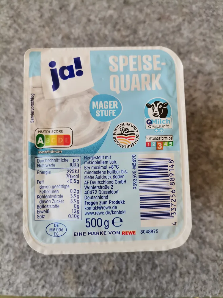 Speisequark Magerstufe