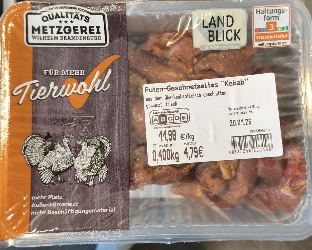 Puten-Geschnetzeltes "Kebab"