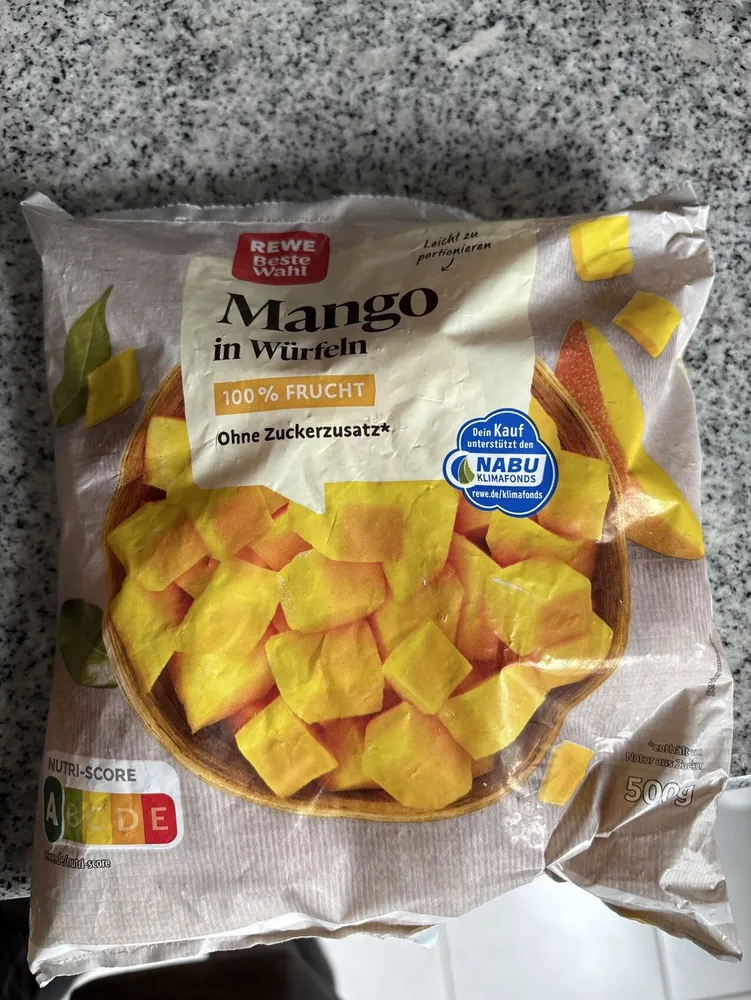 Mango in Würfeln