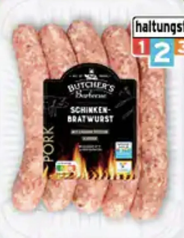 Schinken Bratwurst mit grobem Pfeffer