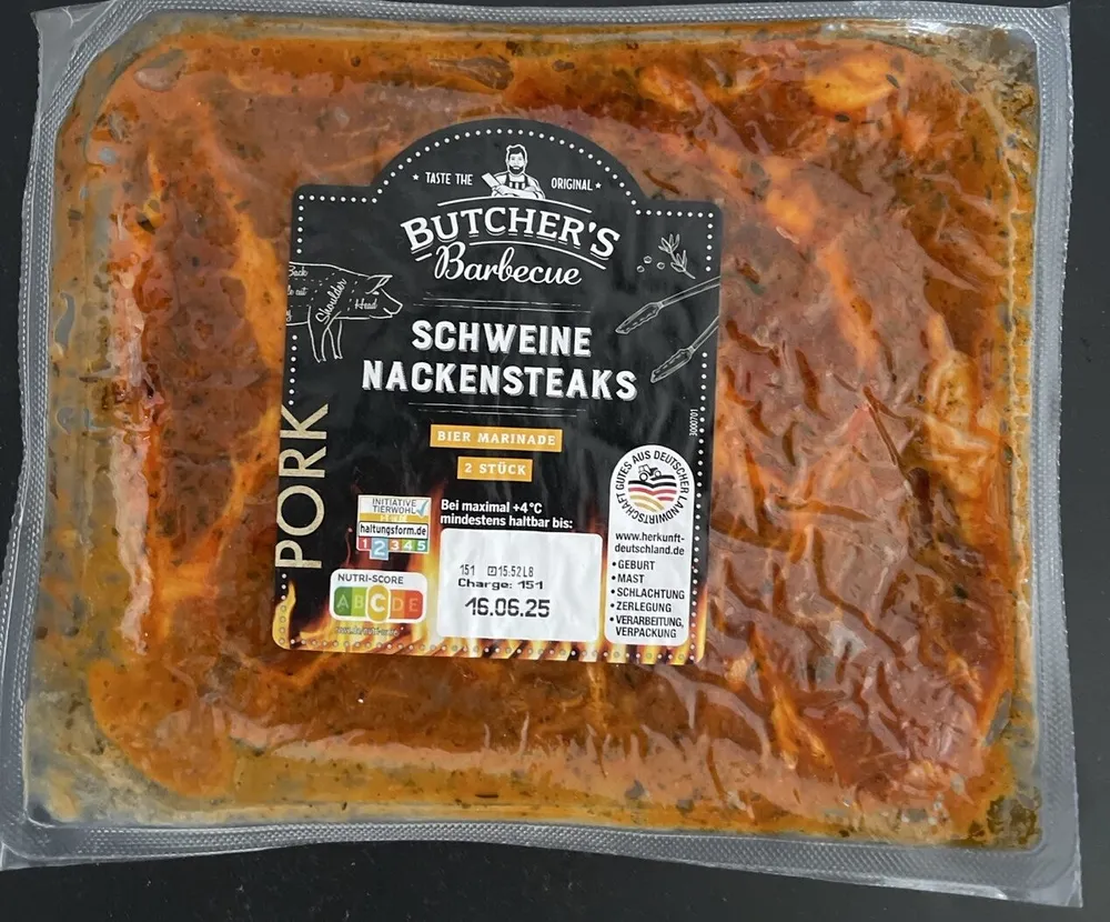 Fleisch Schweinenacken Bier Marinade