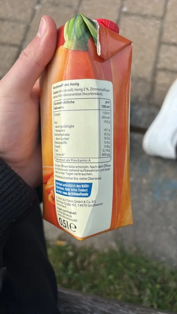 Karottensaft mit Honig