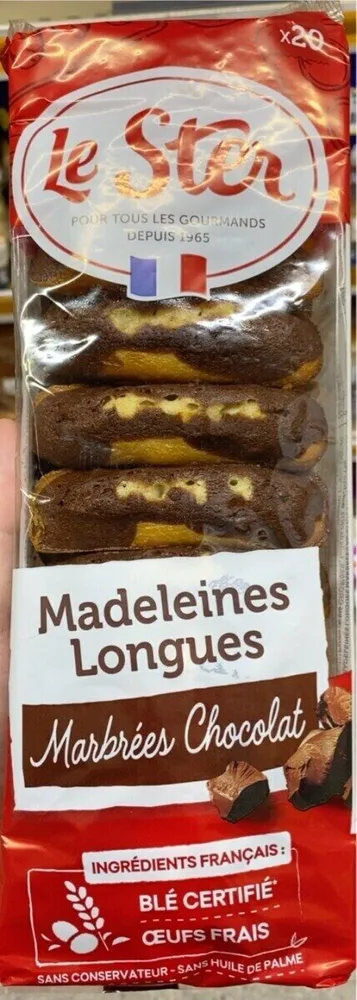 Madeleines longues marbrées chocolat
