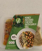 Honey mustard chicken with garlic veg