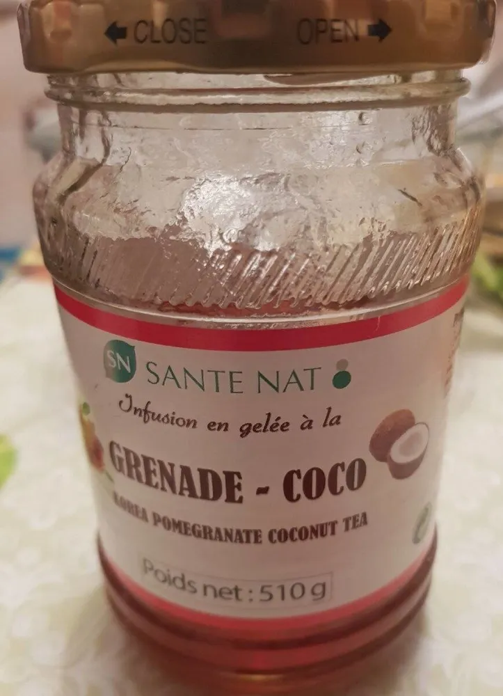 Infusion en gelé grenade coco
