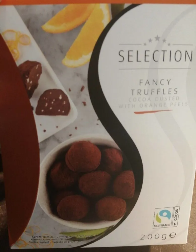 FANCY TRUFFLES COCOA DUSTED WITH ORANGE PEELS