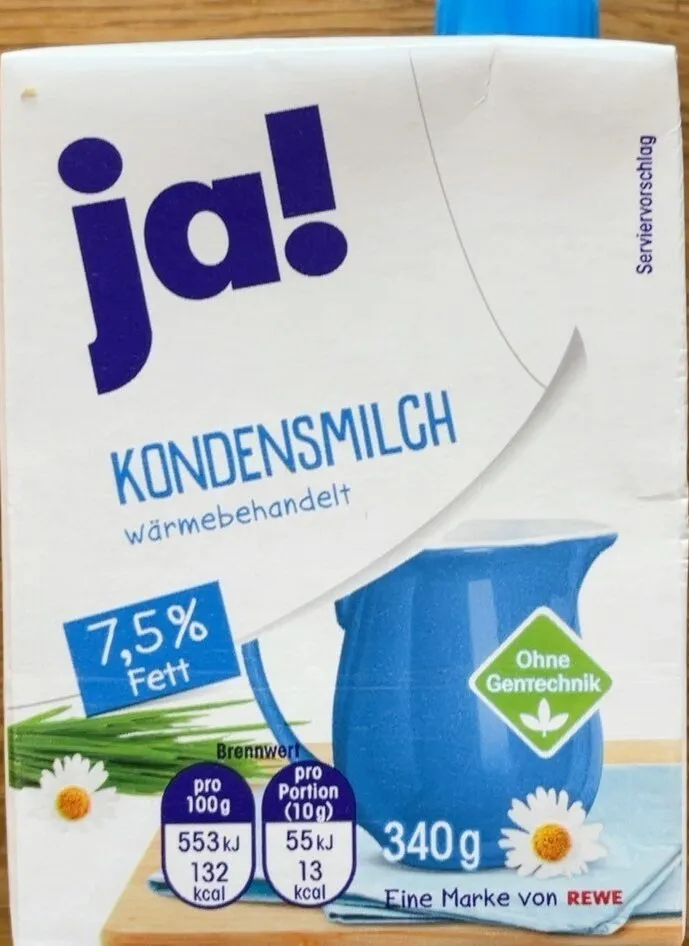 Kondensmilch wärmebehandelt 7,5% Fett