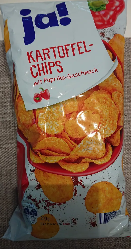 Kartoffelchips mit Paprika-Geschmack