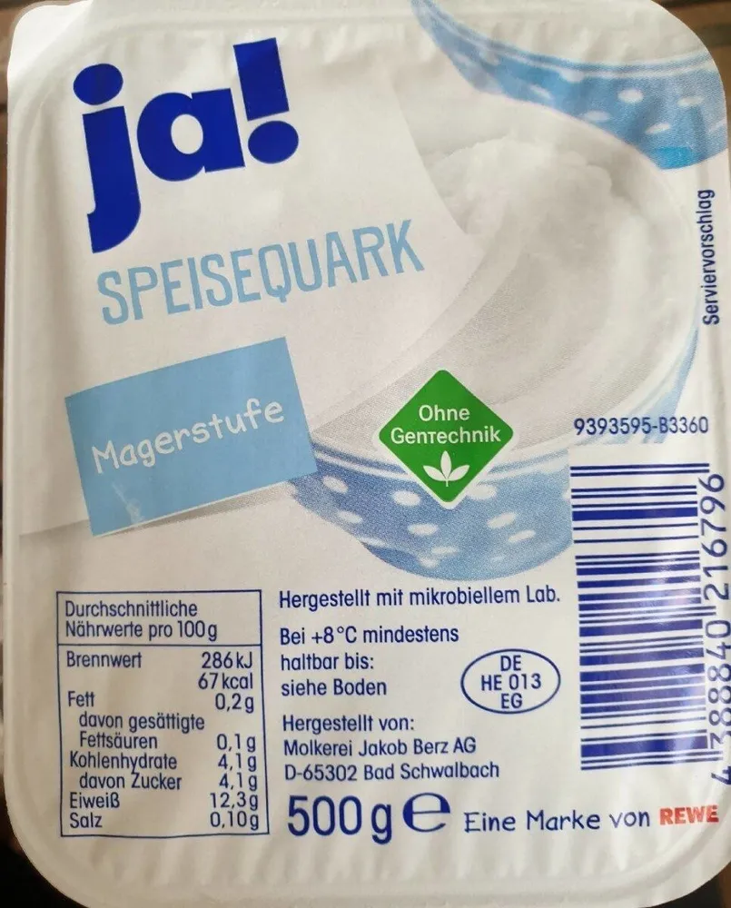 Speisequark Magerstufe