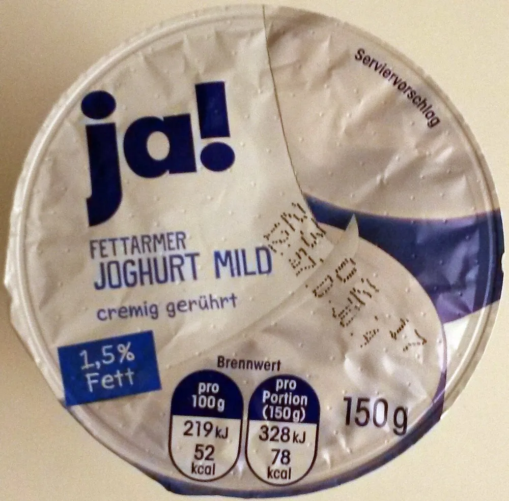 Fettarmer Joghurt Mild cremig gerührt