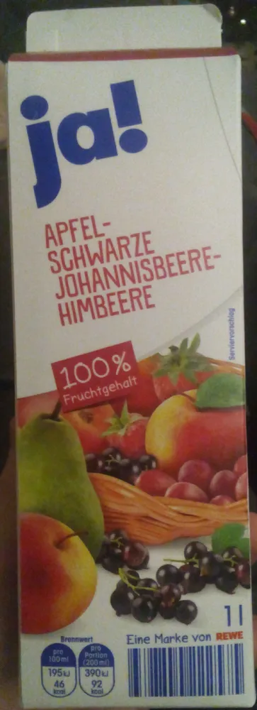Apfel-Schwarze-Johanisbeere-Himbeere Mehrfruchtsaft