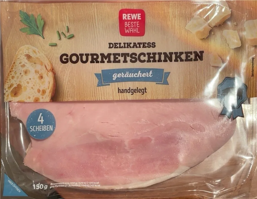 Rewe Delikatess Metzgerschinken Spitzenqualität, he...