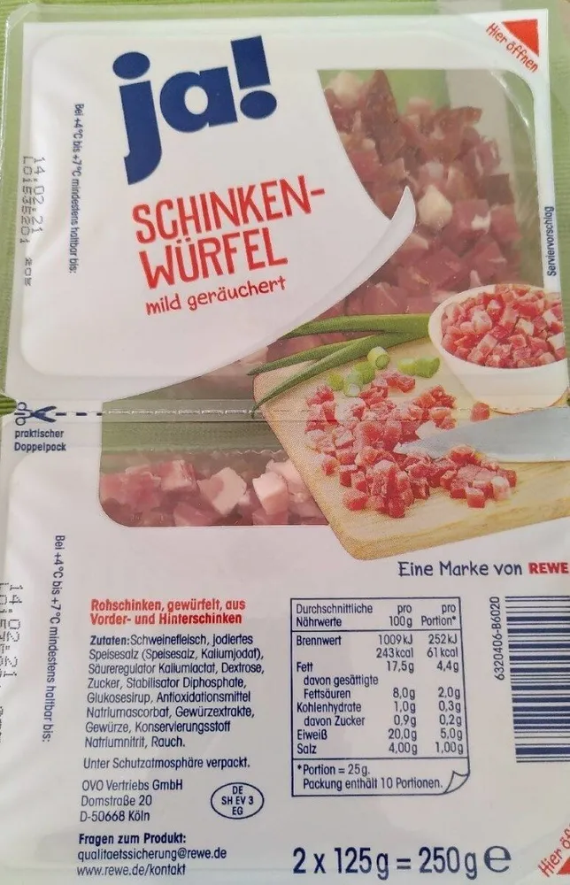 Schinkenwürfel mild geräuchert