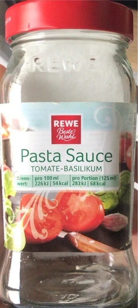 Tomaten Basilikumsauce (glas) Rewe