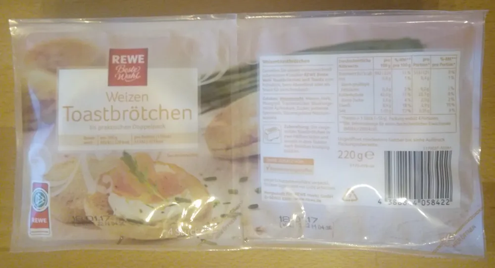 Weizen Toastbrötchen