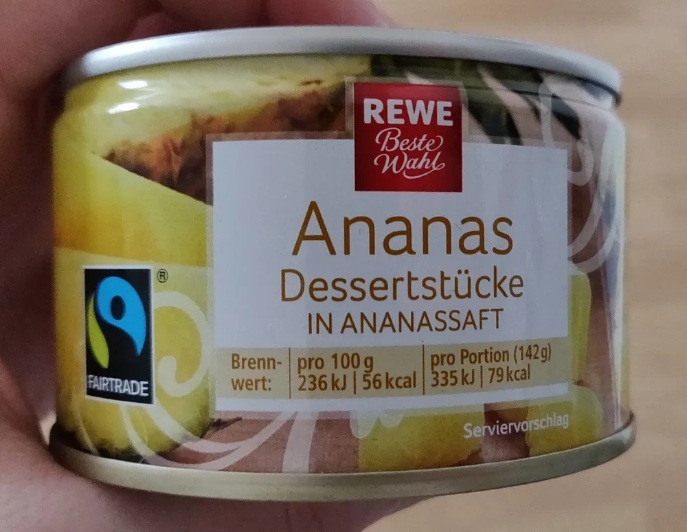 Ananas Dessertstücke in Ananassaft