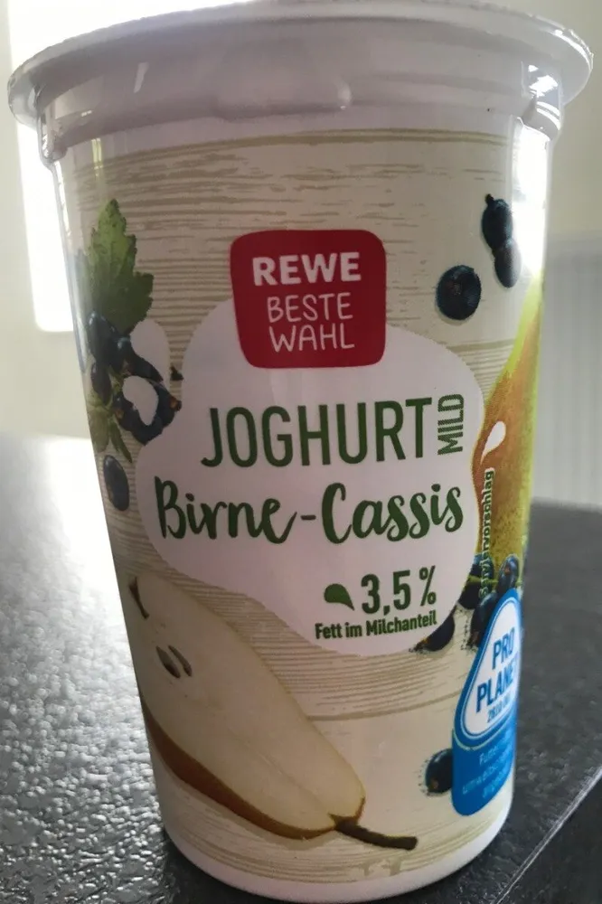 Joghurt mild Birne-Cassis